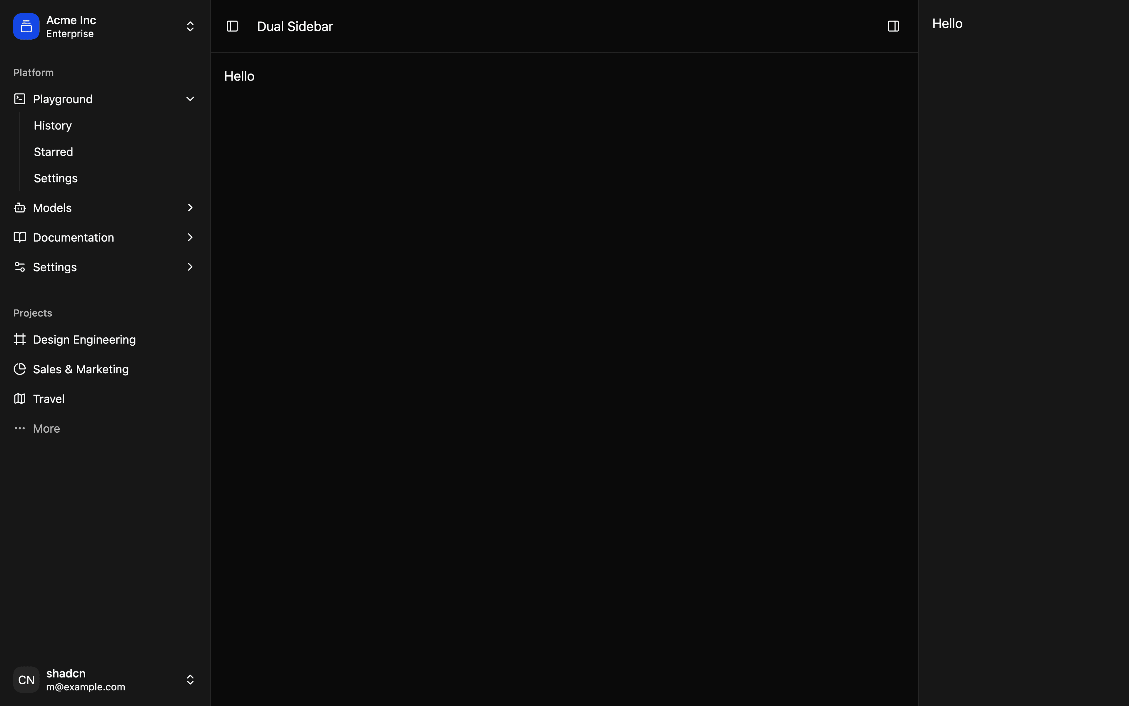 Dual Sidebar block preview