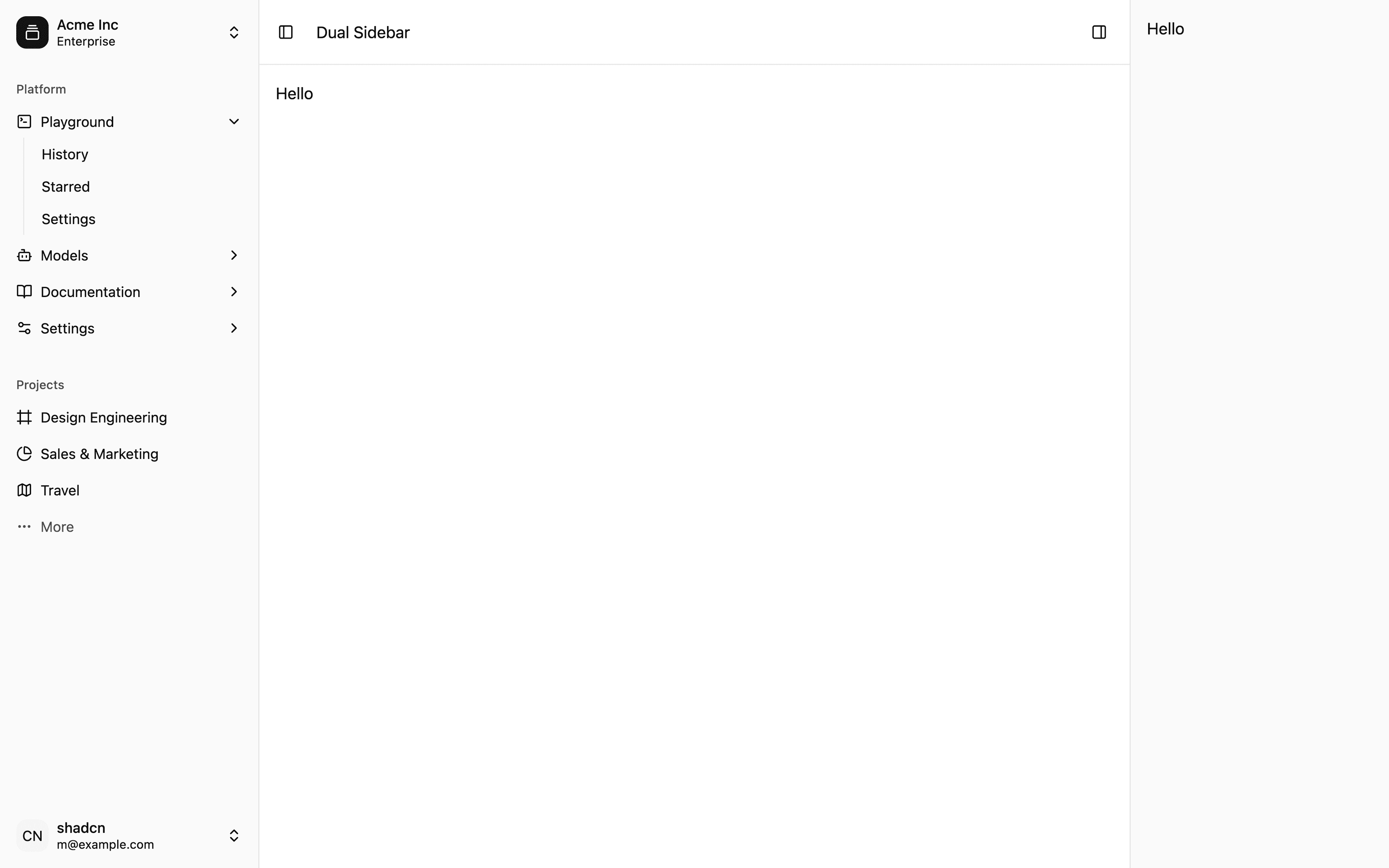 Dual Sidebar block preview